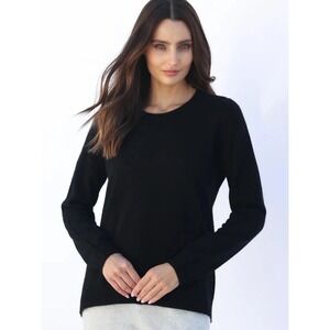Oats Cashmere Debra‎ Hayburn Black 100% Cashmere Crewneck Sweater | Size XS